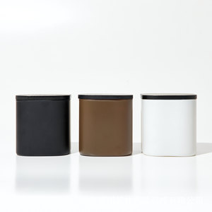 Contenants de bougies personnalisés à étiquette privée, pots <span class=keywords><strong>en</strong></span> <span class=keywords><strong>verre</strong></span> carrés ambrés vides de 8 oz avec couvercles, pots à bougies de luxe - Product Image 5