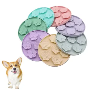 Wholesale Flower Dog Slow Feeding Mat Silicone Dog Slow Feeder with Suction Cups