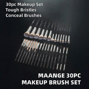 Set de 30 <span class=keywords><strong>Brochas</strong></span> de Maquillaje <span class=keywords><strong>MAANGE</strong></span> para Base y Sombras de Ojos, <span class=keywords><strong>Brochas</strong></span> Planas y de Abanico de Nailon para Corrector Facial, Venta al por Mayor - Product Image 2