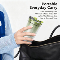 Vente flash : Tasse en titane à double paroi isolée de 400 ml, anti-fuite, avec couvercle rabattable, pour le camping, la randonnée, la tasse à café en titane pour le camping en plein air