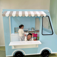 Imagination Children's Food Truck Play Room Wooden Food Truck Playhouse for Kids Indoor Pretend Restaurant Dramatic Play Center