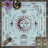 Nappe de Tarot en Gros 75*75CM, Tissu Décoratif pour Jeu de Société, Mandala, Phase Lunaire, Fleur, Papillon, Nappe d'Autel