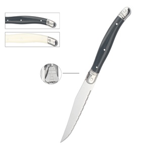 Couteau à Steak à viande en acier inoxydable, vente en gros, en plastique ABS, manche noir - Product Image 4