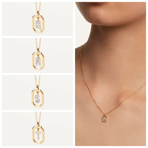 HL Venta caliente <span class=keywords><strong>de</strong></span> moda <span class=keywords><strong>inglés</strong></span> 26 letras <span class=keywords><strong>oro</strong></span> Micro incrustaciones circón colgante collar <span class=keywords><strong>para</strong></span> mujeres - Product Image 4