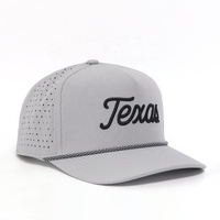 Gorras Deportivas de Nylon de Secado Rápido con Bordado 3D Personalizado al por Mayor, Gorras de Golf con Orificios Cortados con Láser, Visera Precurvada y Cierre a Presión