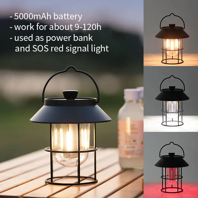 Hot Sale Portable Camping Lamp,Emergency Lantern Led Rechargeable Outdoor Camping Light Outdoor with 5000mah Battery