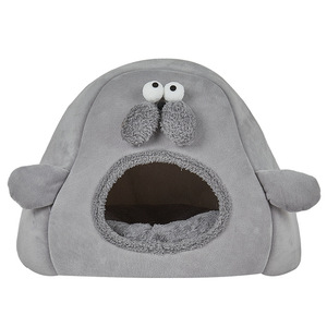 Coussin pour animaux de compagnie Ugly-Cute Seal Den, rond, chaud pour l'hiver, pour chien et chat, en fibre de polyester épaisse, lavage à la main, taille petite et moyenne - Product Image 5