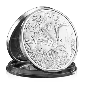 Silver Plated Souvenir Coin Whale Pattern Collectible Gift High Quality Collection Art Commemorative Coin