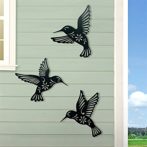 Nuovo colibrì scavato in metallo artigianato creativo per la casa decorazione <span class=keywords><strong>a</strong></span> forma di colibrì scolpita decorazione da parete in ferro - Product Image 3