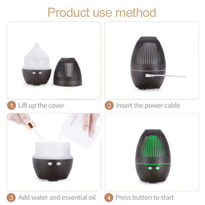 Diffuseur d'arômes à grain de bois 130 ml, alimenté par USB avec lumière LED, humidificateur d'air domestique pour l'utilisation d'huiles essentielles - Product Image 3