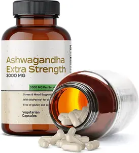 Private Labeled Ksm-66 Extra Strength Ashwagandha Capsules Relieve Stress Herbal Ashwagandha Capsules Tablets