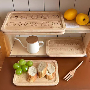 Bandeja de madera Yuanjin, diseño de dibujos animados con estampado de animales, rectangular, para mesa de comedor, bandejas decorativas de estilo moderno - Product Image 3