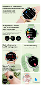 Nouvelle montre intelligente circulaire à écran tactile complet pour femmes, appel BT, montre connectée numérique, étanche, montre intelligente pour hommes, cadeau - Product Image 6