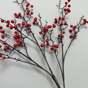 Simulation 32 Fourchette Fruit Rouge 28 <span class=keywords><strong>Houx</strong></span> 19 Fourchette Fortune Fruit De Bon Augure Fausse Fleur pour Salon Mariage Nouvel An Pâques - Product Image 4