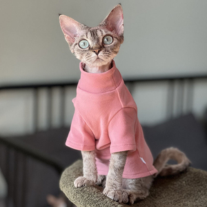 Modische Umweltfreundliche Sphynx Rollkragenpullover Warme Fleece-Haustierbekleidung Einfarbig für Alle Jahreszeiten Katzen Hunde Halloween-Kleidung - Product Image 5