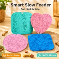 Tapis d'alimentation lente pour animaux de compagnie en silicone à ventouse, plateau à lécher pour chiens et chats