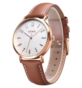 Skmei 1463 fashion simple design support <span class=keywords><strong>orologio</strong></span> <span class=keywords><strong>da</strong></span> donna al quarzo in pelle impermeabile con logo personalizzato - Product Image 2