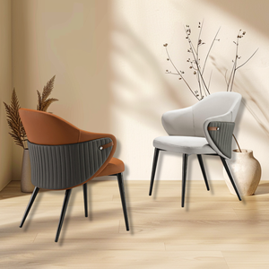 Chaise en acier de luxe Lu pour salle à manger, chaise en cuir moderne pour hôtel - Product Image 5