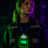 Étiquettes nominatives LED en acrylique personnalisables haut de gamme avec découpe laser et impression numérique pour badges et étiquettes professionnels en acrylique transparent