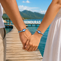 Bracelet en corde fait main avec drapeau du Honduras, souvenir de voyage, cadeau, bijou de fierté nationale, vente en gros, personnalisation OEM