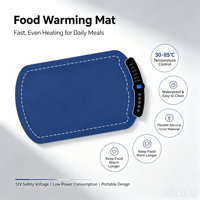 Plateau chauffant alimentaire en silicone, tapis chauffant électrique, plusieurs températures préréglées, chauffe-plats étanche pour lait, plats, buffet