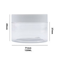 Bouteille en plastique ronde PET de 120 ml avec bouchon à vis blanc à large ouverture en PP pour contenants vides