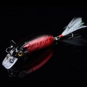 Leurre de pêche crankbait 6cm 10g, wobbler dur avec hameçons à plumes - Product Image 1
