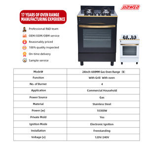 Nuevo Diseño de Cocina de <span class=keywords><strong>Gas</strong></span> de 24 Pulgadas (600 mm) con 4 Placas, <span class=keywords><strong>Horno</strong></span> Eléctrico, Pantalla Digital y Parrilla de 4 Quemadores - Product Image 2