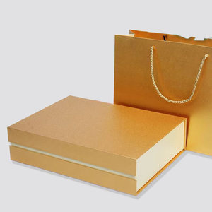 Thanh lịch ngà voi trình bày Hộp Tùy chỉnh lá vàng đóng dấu nắp và đóng cửa từ tính cho đồ trang sức sang trọng hiển thị - Product Image 5