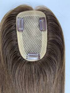 Livraison rapide vendeur européen russe cuticule aligné Remy cheveux soie Topper femmes dentelle avant soie Base toupet pour la perte de cheveux - Product Image 2