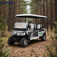Voiturette de golf électrique 6 places UCJD-DH-14, buggy de golf personnalisé OEM pour les centres de villégiature, les parcs, les hôtels et le transport touristique