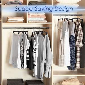 30 Pack Ruimtebesparende Heavy Duty Slanke Plastic Broekhangers 360 Roterende Chroom Draaibare Haakrokken En Korte Broekhangers - Product Image 2