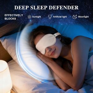Luxury Satin Silk Sleep <b>Mask</b>, 100% Blackout Contoured <b>Eye</b> <b>Mask</b> for Sleeping, Custom Logo Travel <b>Eye</b> Cover for Women Gift SPA - Product Image 4