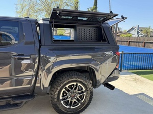 Auvent <span class=keywords><strong>de</strong></span> camion en aluminium XINYI à coque rigide pour Toyota Tacoma 5ft et 6ft, auvent <span class=keywords><strong>de</strong></span> camping noir mat avec fenêtres en verre teinté - Product Image 2