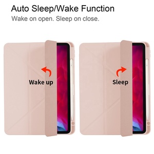 Ốp lưng máy tính bảng trong suốt cho <span class=keywords><strong>Apple</strong></span> <span class=keywords><strong>iPad</strong></span> Pro 11 2025 M5 2024 M4 <span class=keywords><strong>Air</strong></span> 11 M3 inch, chất liệu da <span class=keywords><strong>PU</strong></span>, có giá đỡ và khe đựng bút - Product Image 3