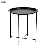 Table basse ronde moderne Wayon en fer, extensible/non extensible, plateau amovible imperméable pour salon et chambre