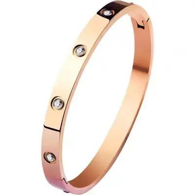 Que Ming Jewelry Artilady Love Bangle 18K Chapado en oro de acero inoxidable Destornillador de oro Zircons Brazaletes Pulsera para hombres Mujeres Je