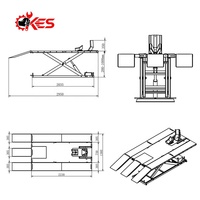 Haute qualité KES-L700P moto ascenseur profil bas opération plate-forme Jack palan support 700kg capacité véhicule équipement ascenseur