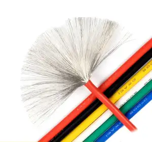 Alta calidad 1-100m negro rojo alambre silicona 10 12 14 16 18 20 22 24 26 AWG Cable de silicona de alta temperatura bajo voltaje Flexible