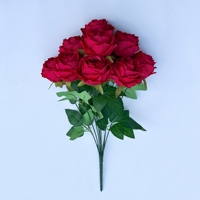 PT002 Simulierte 9 Köpfe Dekorative Weiß Rot Orange Künstliche Rosen Blumenstrauß für Hochzeit Home Valentinstag Dekor