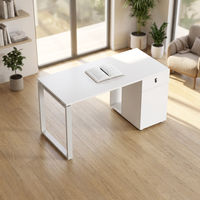 Poste de travail individuel modulaire moderne personnalisable en U avec bureau en MDF et meuble de rangement pour employé de bureau