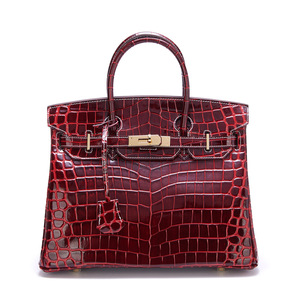 Sac en cuir véritable de crocodile blanc himalayen dégradé, résistant aux rayures et à l'eau, de luxe, classique, vintage, cadeau pour femme automne/hiver - Product Image 1
