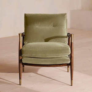 Sillón Moderno de Lujo para Sala de Estar con Estructura de Abedul Sólido y Tapicería de Tela Vintage - Product Image 3