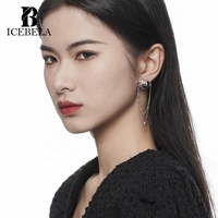 Bijoux à la mode Ins Premium Sense S925 Boucles d'oreilles en chaîne superposée en argent sterling 18 carats Boucles d'oreilles à pampilles épaisses pour femmes