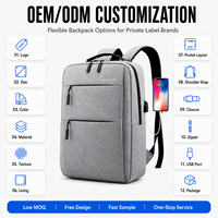 Sac à dos minimaliste pour ordinateur portable 17 pouces avec chargement USB, grande capacité, résistant à l'eau, pour affaires et école