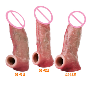 8 estilos de extensor de pene con anillo para testículos S/L, extensor de pene de silicona para hombres, retrasa la eyaculación, agrandador de pene para el placer sexual en pareja. - Product Image 5