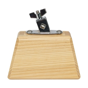 Instrument de percussion en bois massif, cloche à vache en bois, bloc de temple avec support, bloc de rythme Orff pour batterie - Product Image 4