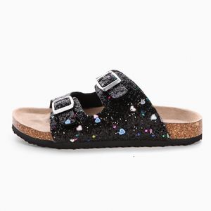 Ciabatte in sughero personalizzate per <span class=keywords><strong>bambini</strong></span> alla moda da ragazza ciabatte estive spalline regolabili scarpe da spiaggia per <span class=keywords><strong>bambini</strong></span> Glitter <span class=keywords><strong>calzature</strong></span> con fibbie - Product Image 4