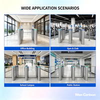Torniquete de Velocidad CE, Barrera Giratoria Antiescalada para Peatones, Control de Acceso por Código QR, Alta Velocidad, Acero Inoxidable, 40 Personas/min