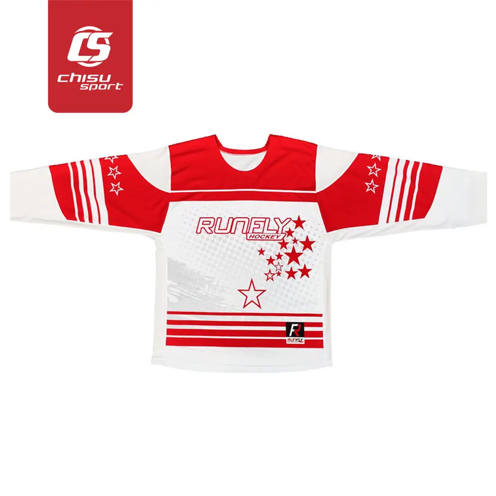 Maglia pratica hockey su ghiaccio in bianco su misura